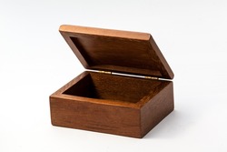 wooden box with white background