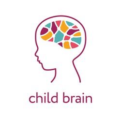 Child brain icon. Brain research, creativity and memory concept