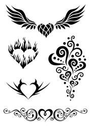 Tribal hearts tattoos