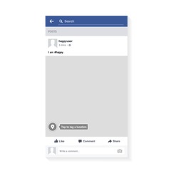 Mockup of social network photo frame inspired by Facebook and other social resources. Modern design. Vector illustration. EPS10.