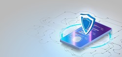 Cyber security and information or network protection Future cyber technology Protection concept. Protect mechanism, Network data security isometric vector illustration. Secure privacy data in internet