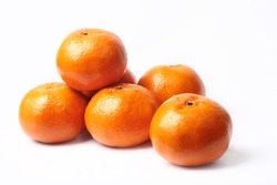 Mandarin-Honey Murcott oranges  on white background, Golden orange to celebrate the Chinese festival. 