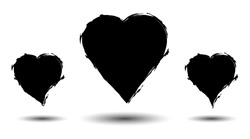 Fashionable heart shape for love symbols. Grunge stylish badges at home. Vector EPS 10 isolated.