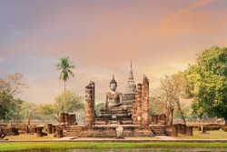 Sukhothai historical park, the old town of Thailand in 800 year ago,UNESCO World Heritage Site in Thailand
