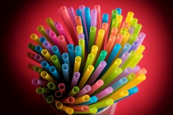Colorful drinking straws in Focus
