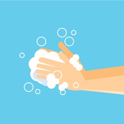 Washing hand with soap -vector