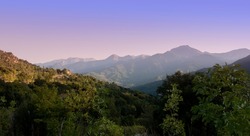 A view of Pindos mountains with peaks Karava 2184 meters and karavoula 1862 meters