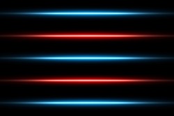 Red And Blue Glowing Neon Lights Line Abstract Banner Wallpaper Background Template. Vector