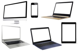 Set notebook,laptop,computer,tablet,smartphone,for design web education business finance.