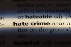 hate crime word in a dictionary. hate crime concept.