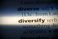 diversify word in a dictionary. diversify concept.