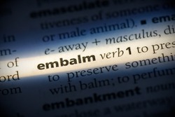 embalm word in a dictionary. embalm concept, definition.