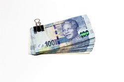 South african rands isolated on white background