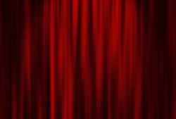 Theater red curtain with spot lighting