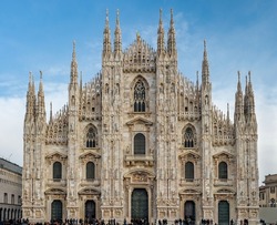 
Facade of famous Milan Cathedral (Duomo di Milano), Italy.