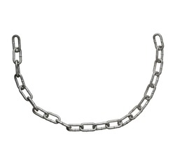 close up of metal chain part on white background with clipping path