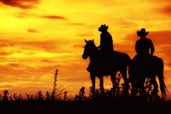 Cowboys riding horses at sunset - Free Stock Photo by Jack Moreh on ...