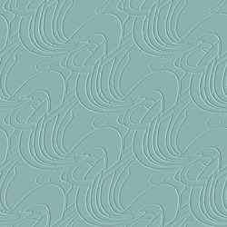 Blue textured waves 3d seamless pattern. Embossed wavy lines vector background. Surface repeat grunge backdrop. Emboss abstract waved ornaments. Reief endless blue texture with embossing effect.