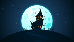 haunted house and full moon