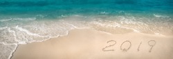 Vacation 2019 or New Year's celebration on the tropical beach