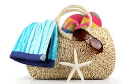Beach Bag with Towel,Sunglasses and Flip Flops