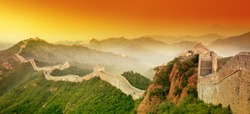 Great Wall of China at Sunrise.
