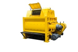 planetary mixer is used in PRECAST concrete ; for concrete mixing plant ; isolated  white background
