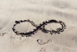 Sign of eternity written on the sand
