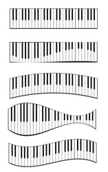 Realistic piano keys set. Musical instrument keyboard. Vector illustration.