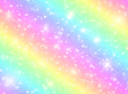 Abstract Pink Kawaii Cloud Rainbow Background Free Stock Photo
