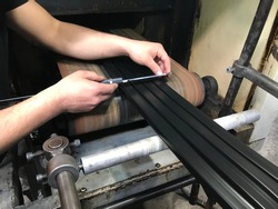 rubber profile on the production line
