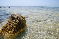 landscape of Marina di Pescoluse beach, also known as Salento Maldive , Lecce province
