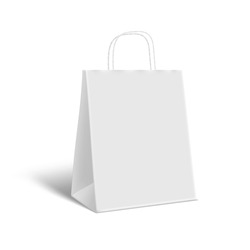 3D Paper Bag With Shadow On White Background. EPS10 Vector