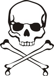 classic cross bones and skull in vector format very easy to edit, individual objects