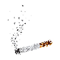 Don't let yourself down by cigarette.
No smoking. Stop burning life. Abstract design shatter shape vector