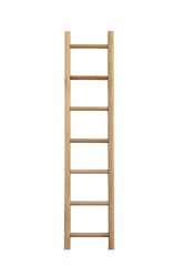 Wooden ladder isolated isolated on a white background.