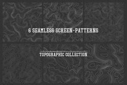 topographic lines seamless patterns vector collection, high quality tileable backgrounds