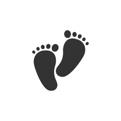 Baby footprints icon. Simple element illustration. Baby footprints symbol design from Pregnancy collection set. Can be used in web and mobile on white background