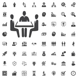 Business meeting people icon on white background. Business set of icons