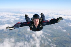 Close-up of Skydiver in freefall