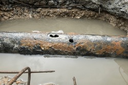 galvanized water pipe is decay
