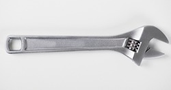 Close-up of spanner on white background. Isolated.
