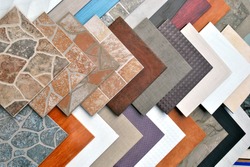 Various decorative tiles samples.