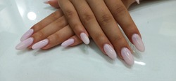 gel nail extention light pink 