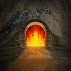 Road to hell. Religion metaphor.