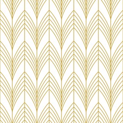 Stylish art deco style scales ornament in gold. Seamless vector pattern