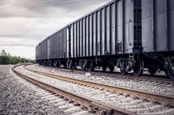 rail freight cars on rails