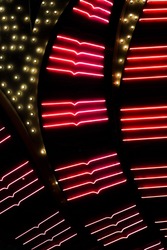 Vibrant Red Las Vegas Casino Neon Lights Signage Background