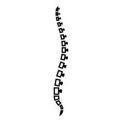 Spine human Spinal Lateral view Vertebras Dorsal vertebrae icon outline black color vector illustration flat style image