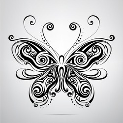 Vector silhouette of butterfly